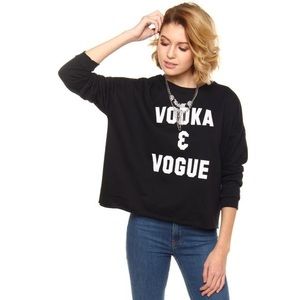 MINKPINK Vodka & Vogue Sweatshirt in Black